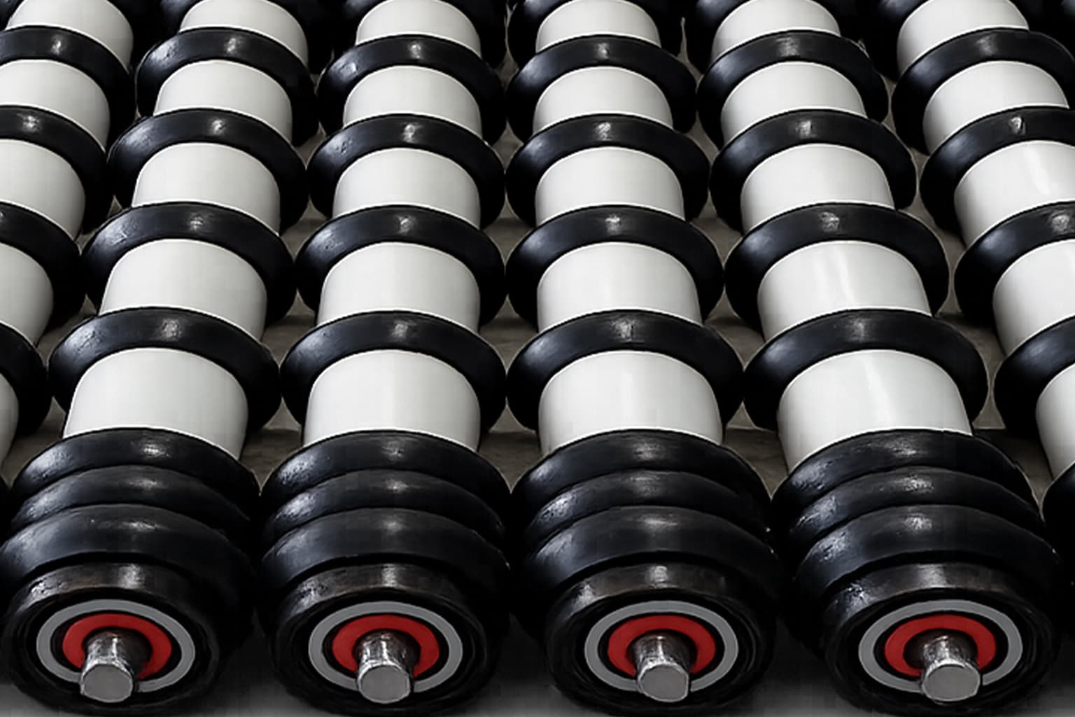 Rubber disc rollers