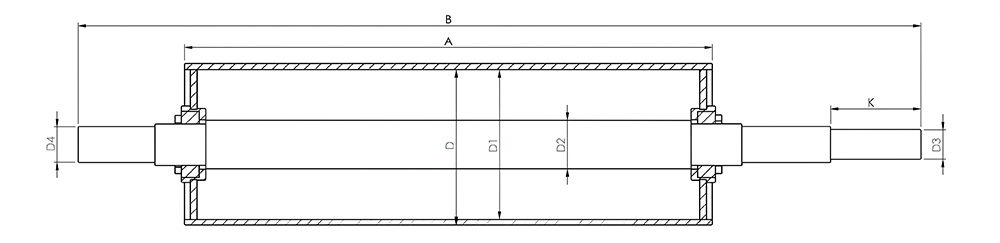 Conveyor drums technical drawing 1