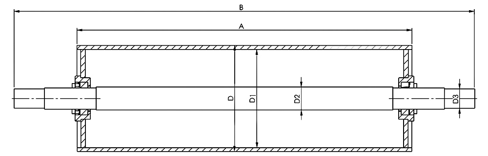 Conveyor drums technical drawing 3
